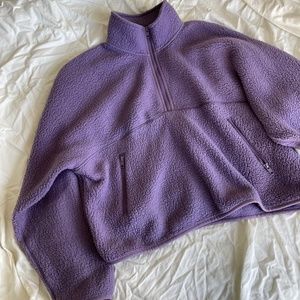 Aritzia Polar Fleece Half Zip Sweater